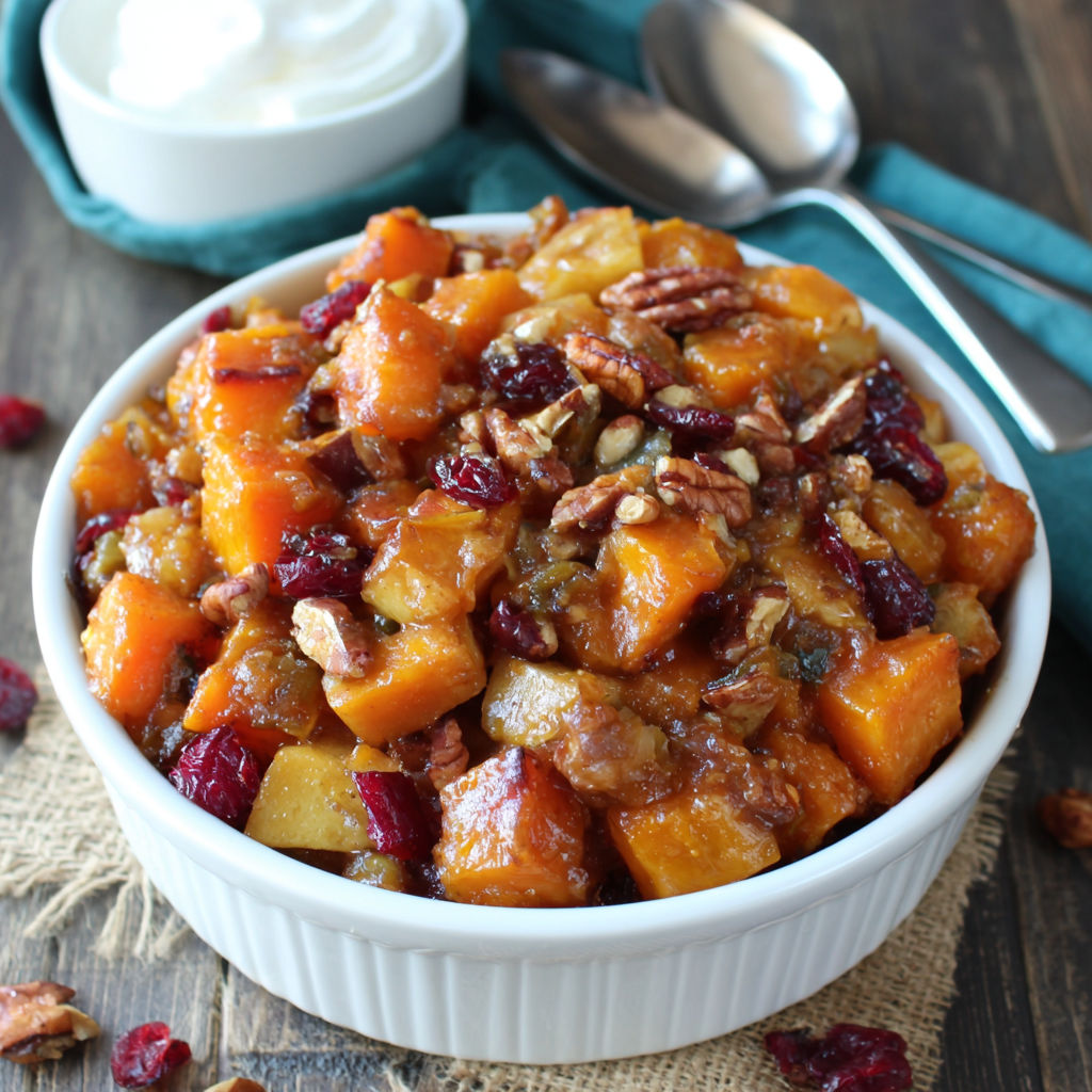A bowl of food with a spoon in it.