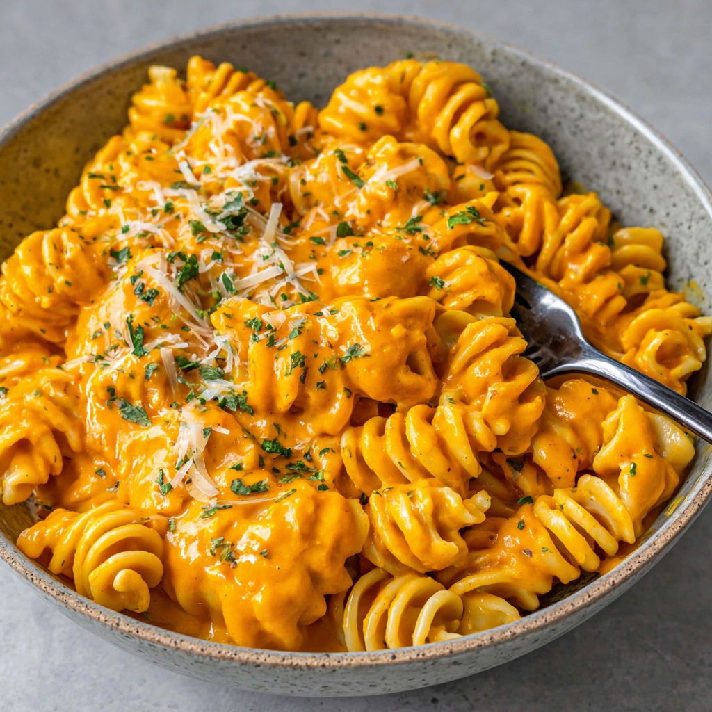 A bowl of pasta with cheese and sauce.
