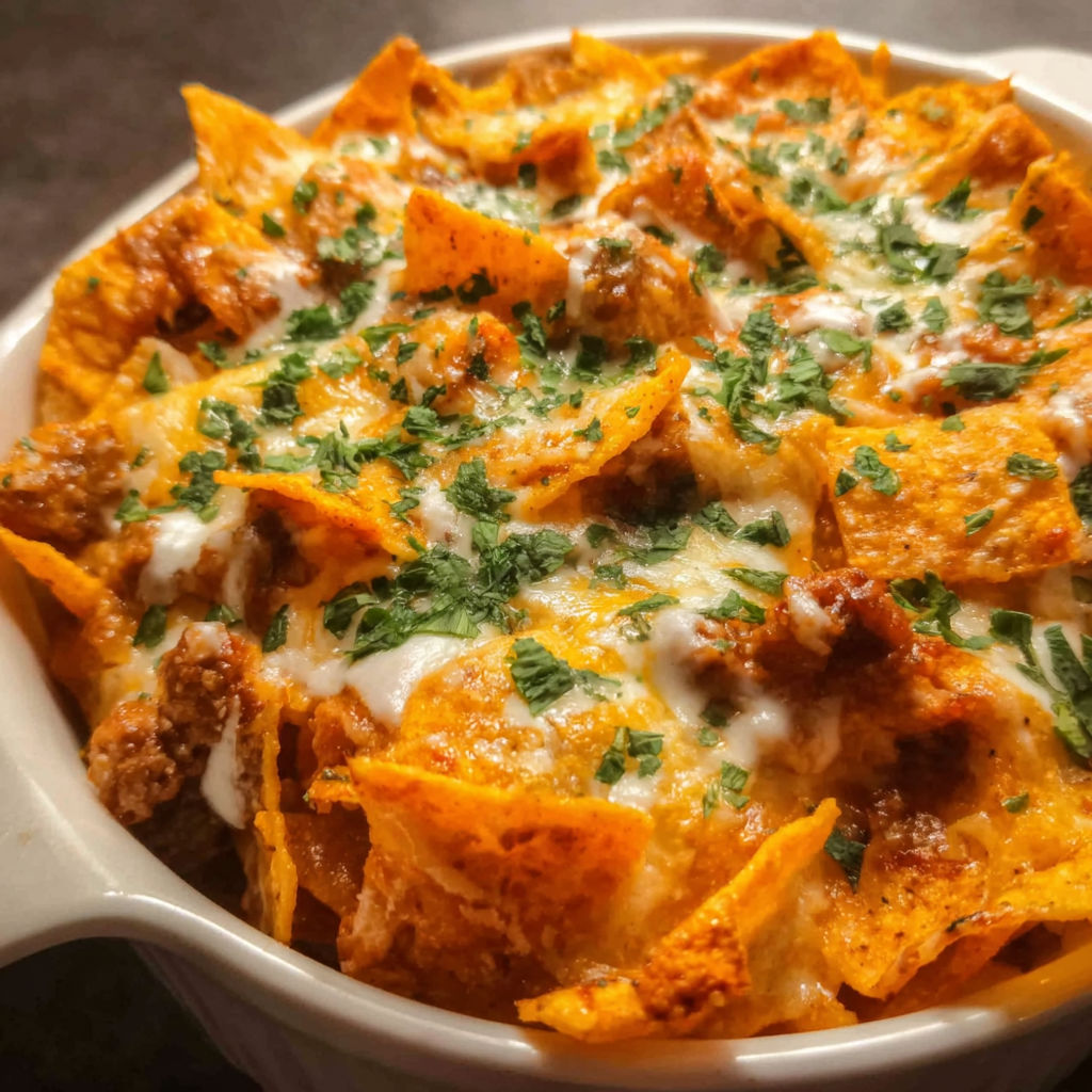 A bowl of nacho cheese and chicken.