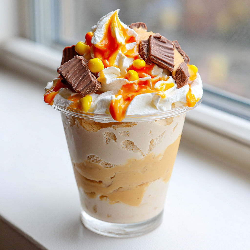 A glass of ice cream with whipped cream and chocolate chips.