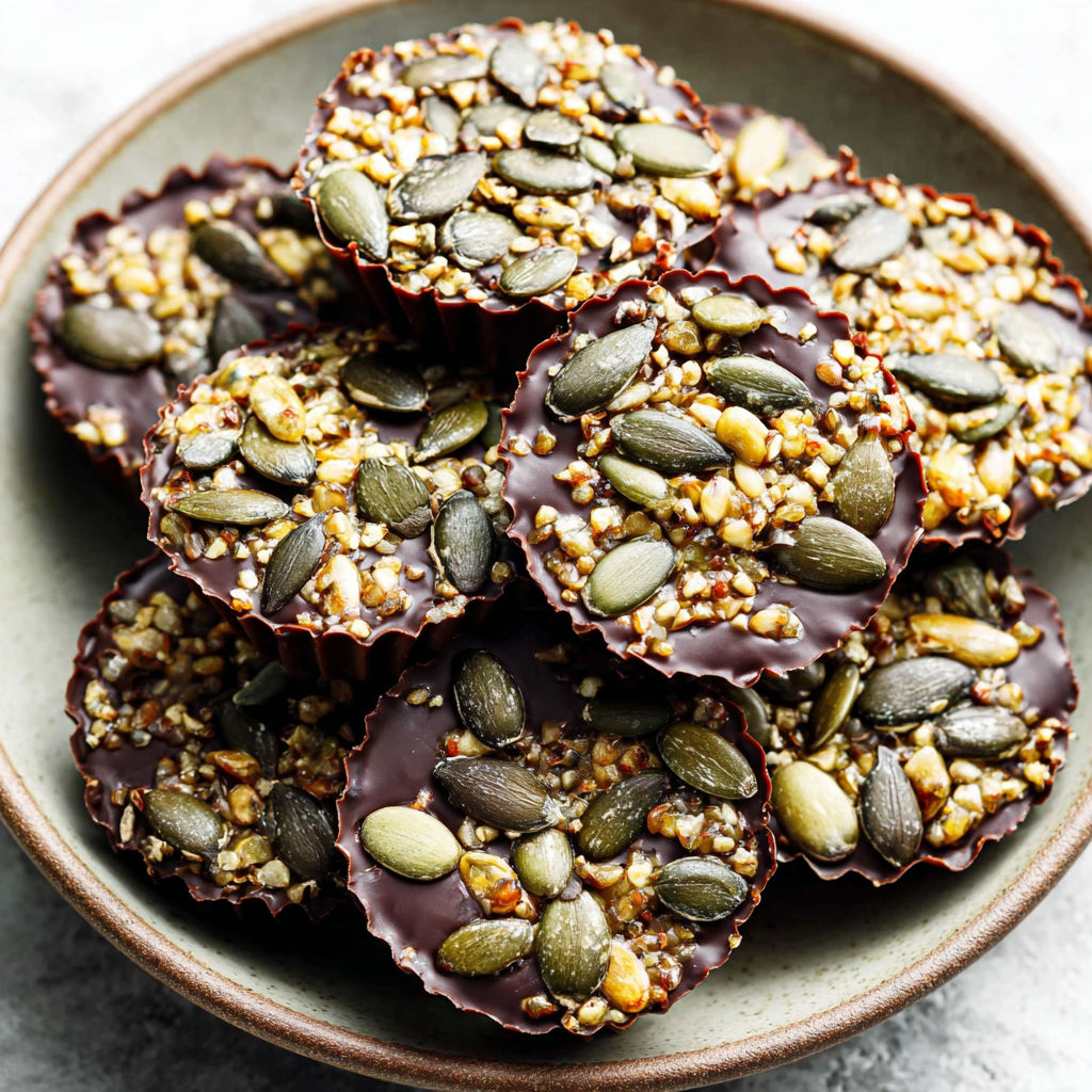 A bowl of chocolate covered nuts.