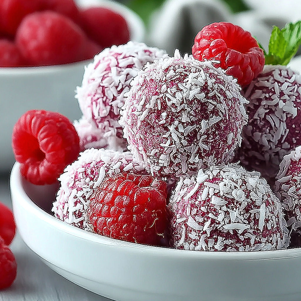 Bowl of raspberries and powdered sugar.