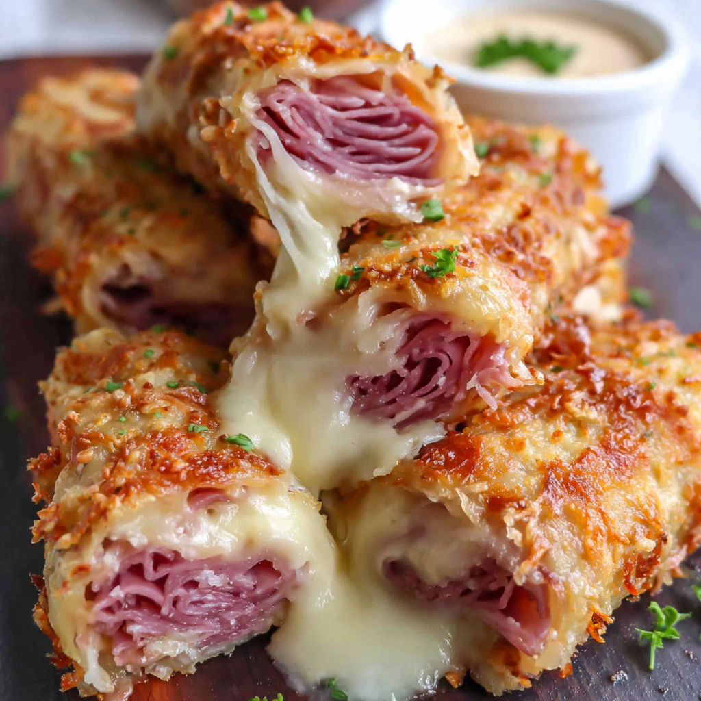 A close up of a piece of meat with cheese on top.