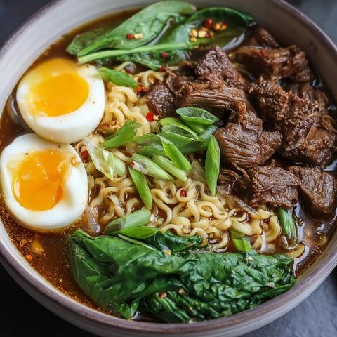 A bowl of noodles with meat and vegetables.