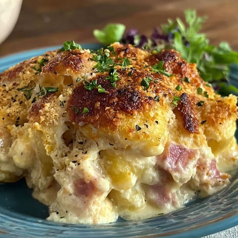 A plate of food with a recipe on the side.