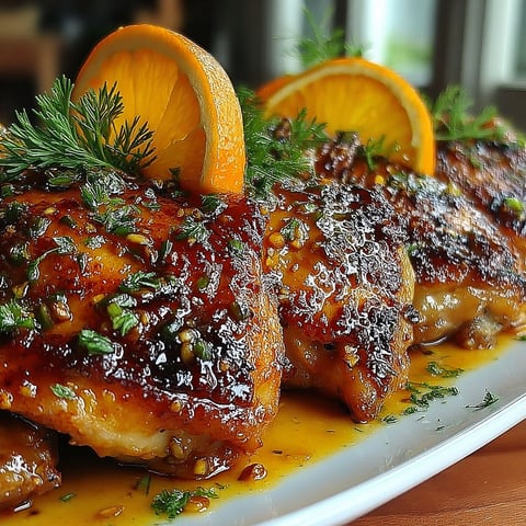 A plate of chicken with a recipe on the side.