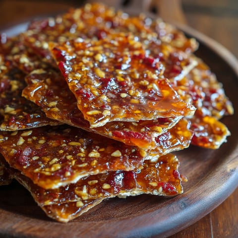 A wooden platter with a recipe for a dessert.