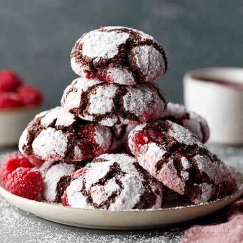 A stack of cookies with white powder on top.