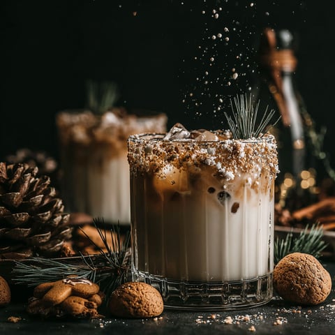 A recipe for a frozen drink with a sprinkle of cinnamon on top.