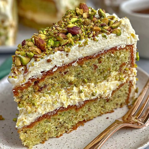 A slice of cake with almonds on top.