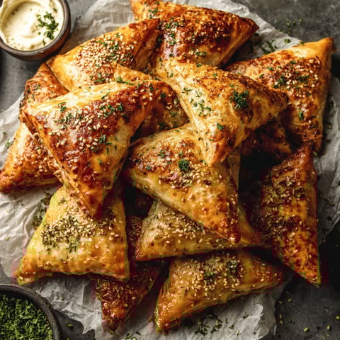 A plate of food with a recipe on the side.