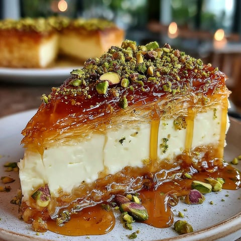 A slice of cake with a drizzle of caramel sauce.