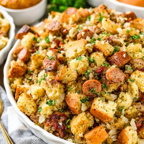 A dish of food with a recipe on the side.