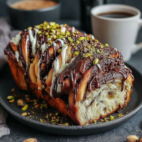 A chocolate covered pastry with almonds on top.