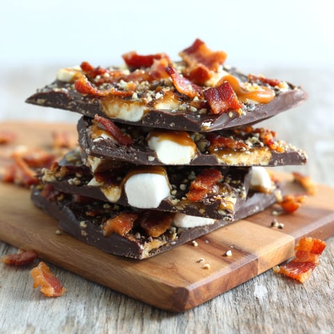 A stack of chocolate and bacon bars.