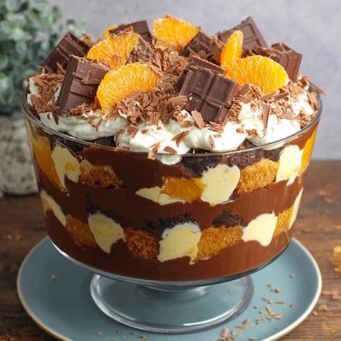 A chocolate cake with orange slices on top.