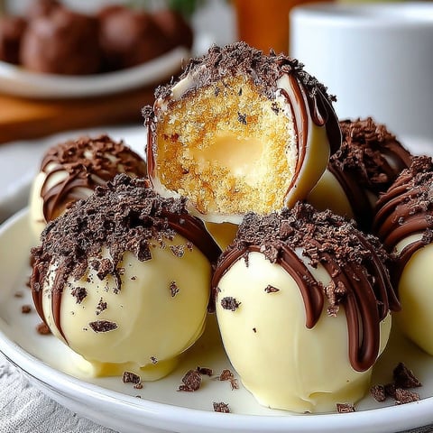 A plate of chocolate covered marshmallows.