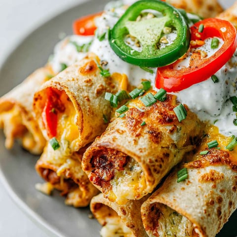 A plate of food with a recipe on it.