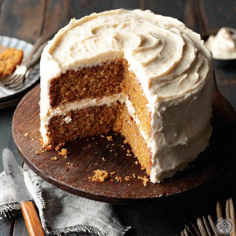 A slice of cake on a plate.