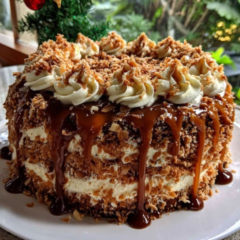 A cake with a recipe on the side.