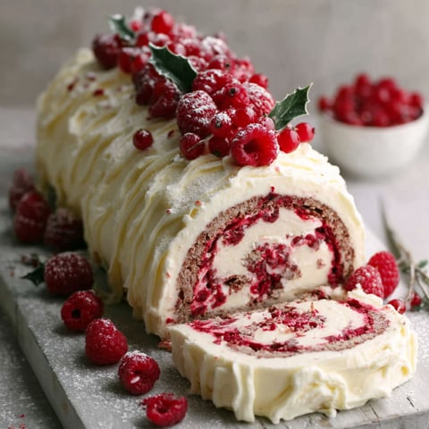 A cake with red berries on top.