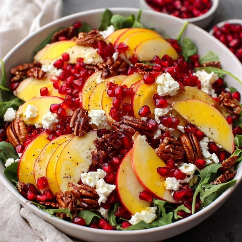 A bowl of fruit salad with apples, pears, and pomegranates.
