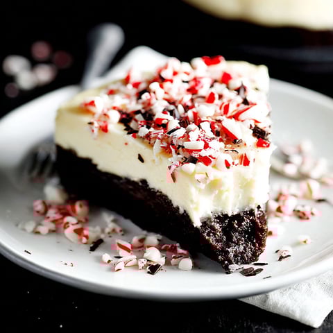 A slice of cake with red and white sprinkles on a plate.
