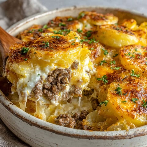 A dish of food with a wooden spoon in it.