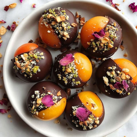 A plate of chocolate and orange desserts.
