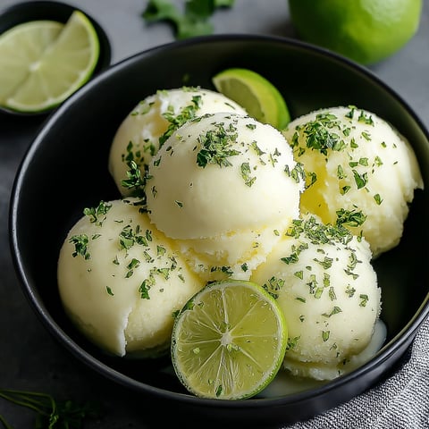 A bowl of ice cream with limes on top.