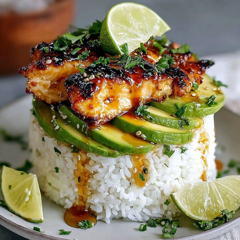 A plate of rice with a piece of chicken on top.